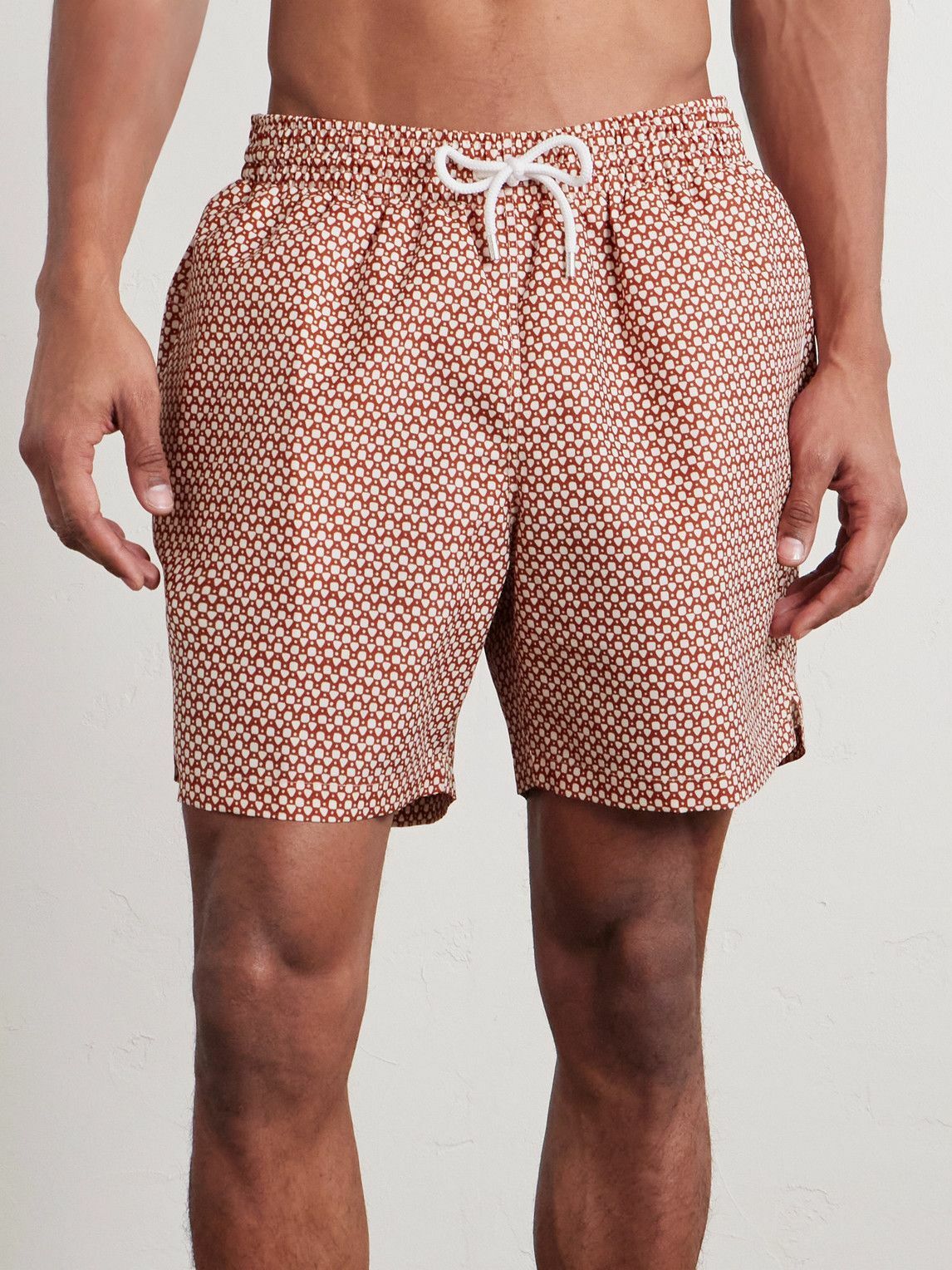 Derek Rose - Tropez Straight-Leg Mid-Length Printed Swim Shorts - Red