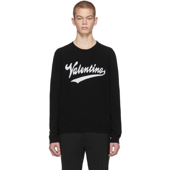 Valentino Black Varsity Logo Sweater Valentino