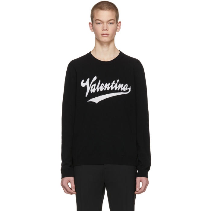 Photo: Valentino Black Varsity Logo Sweater