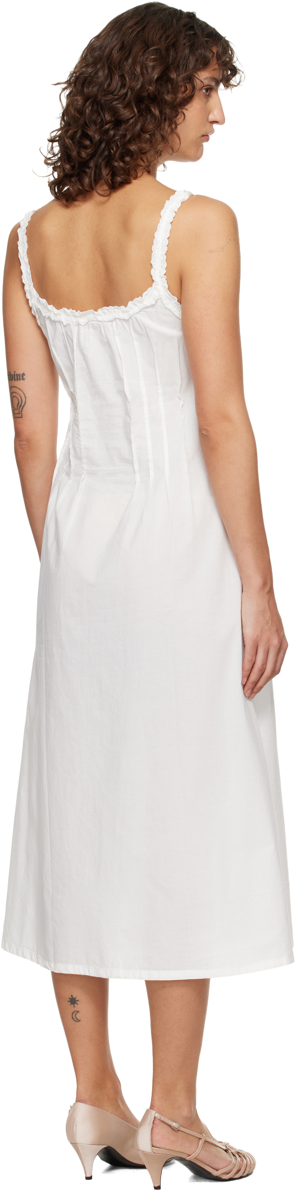 Fruity Booty White Broderie Midi Dress