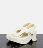 Loewe Ease leather platform thong sandals