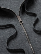 LOEWE - Logo-Embossed Wool-Blend Zip-Up Hoodie - Gray