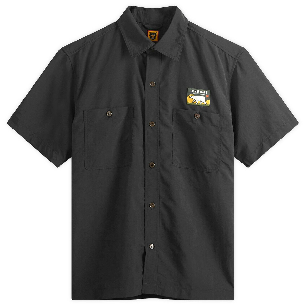 Human Made Men's Nylon Short Sleeve Shirt in Black Human Made