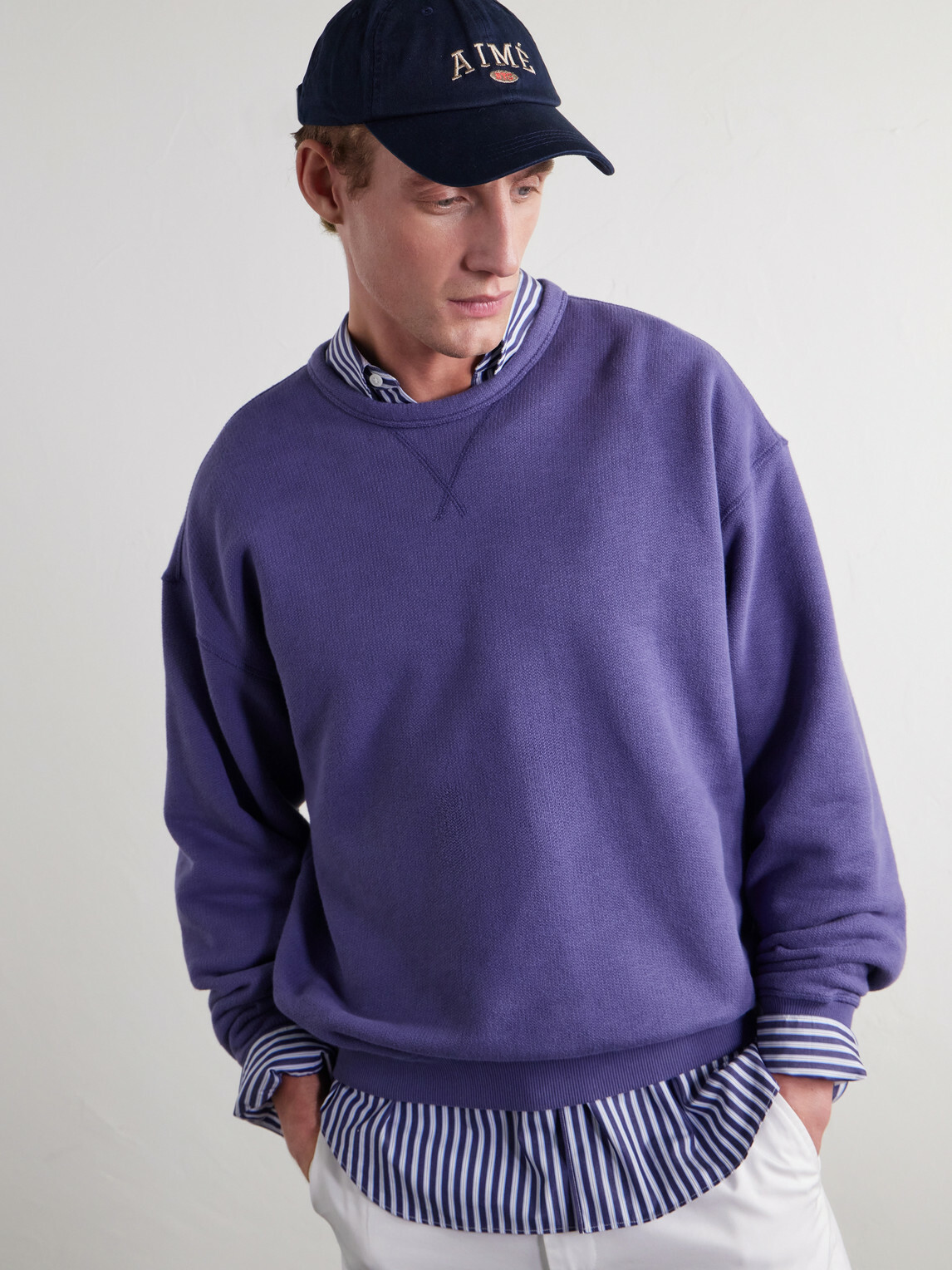 Aimé Leon Dore - Nyc Logo-Embroidered Cotton Cap - Blue