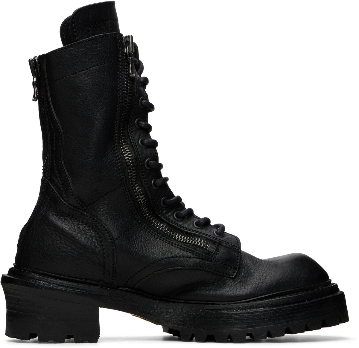 Julius Black Side Zip Lace Up Boots