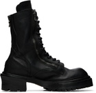 Julius Black Side Zip Lace Up Boots
