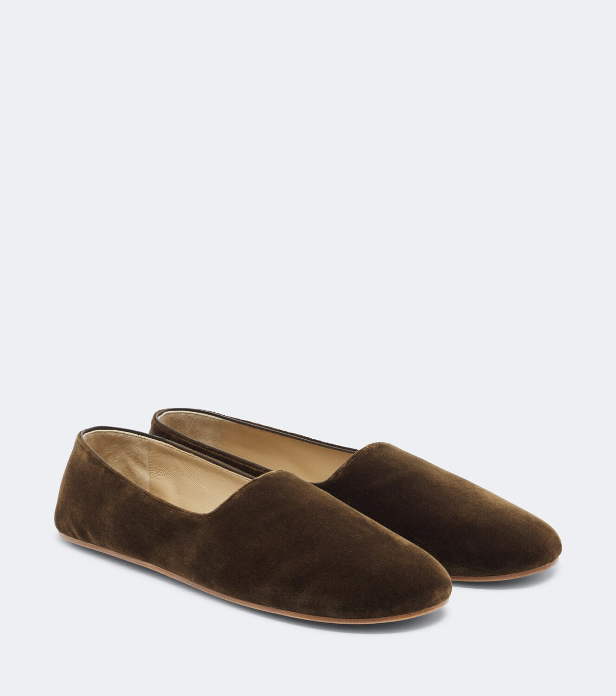 The Row Ponti velvet slip-on shoes