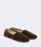 The Row Ponti velvet slip-on shoes
