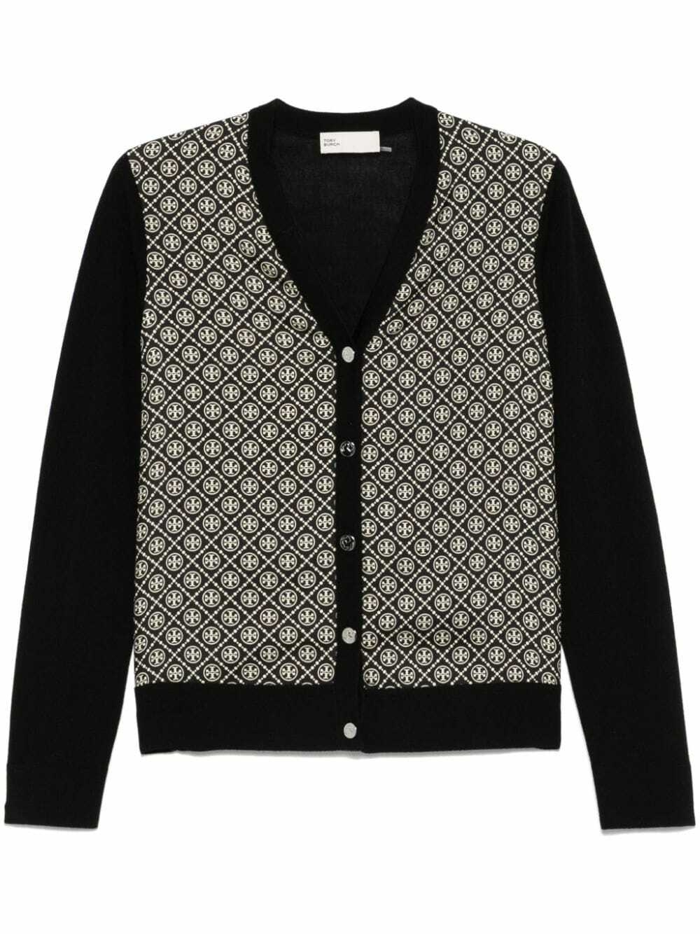 Monogram Check Wool Cardigan