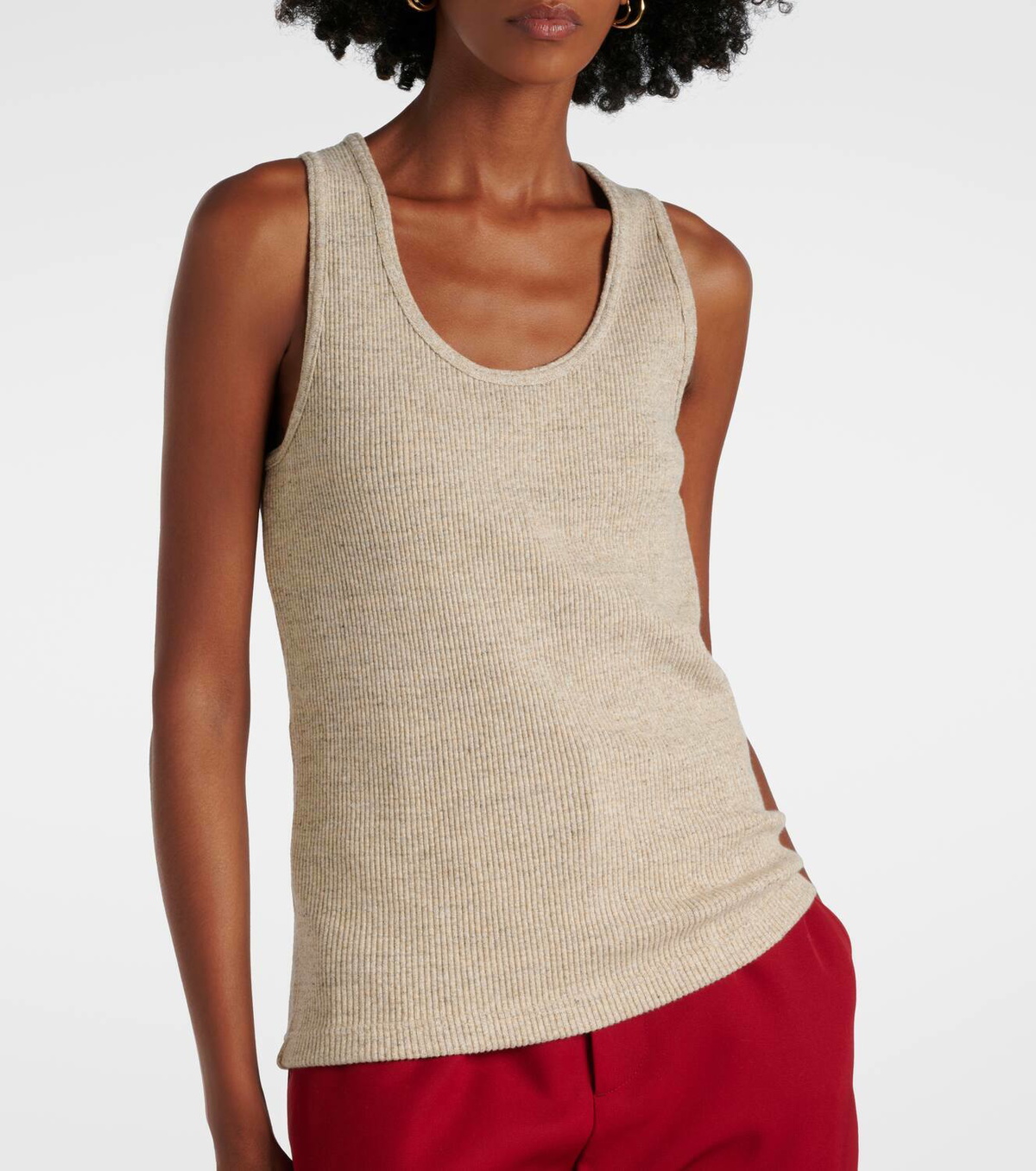 Bottega Veneta Ribbed-knit cotton jersey tank top
