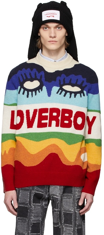 Photo: Charles Jeffrey Loverboy Multicolor Rainbow Eyes Logo Sweater