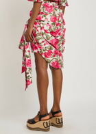 Chloe Floral-print Cotton-poplin Knee-length Wrap Skirt Pink
