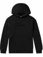 DIME - Logo-Flocked Cotton-Jersey Hoodie - Black
