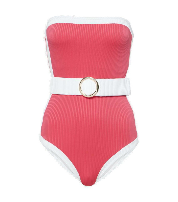 Photo: Alexandra Miro Whitney belted bandeau swimsuit