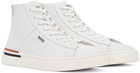 BOSS White Logo High-Top Sneakers