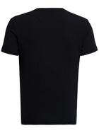 Tom Ford Black V-neck T-shirt Short Sleeves In Cotton Stretch Man