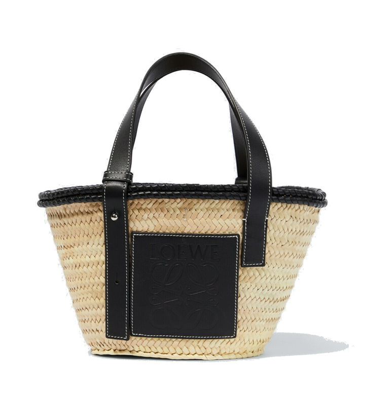 Photo: Loewe - Paula's Ibiza small leather-trimmed basket tote