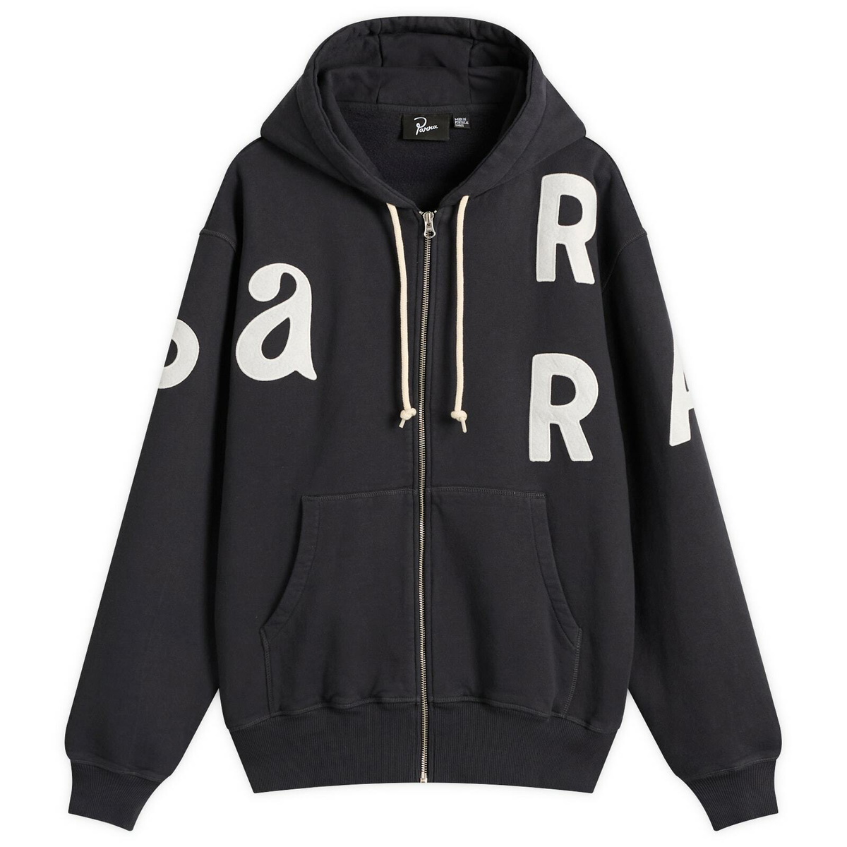 By Parra Men's Zipped Pigeon Zip HoodIe in Black By Parra