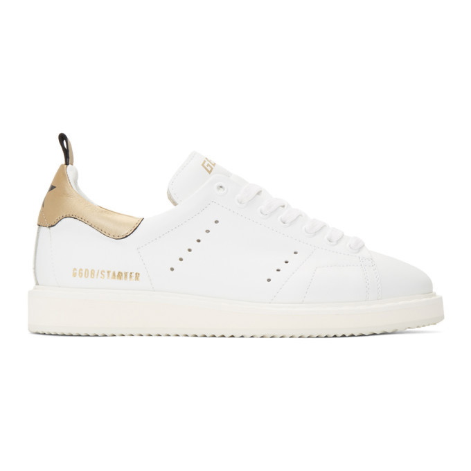 Photo: Golden Goose White and Gold Starter Sneakers