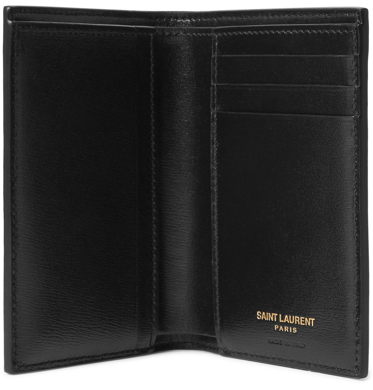 SAINT LAURENT - Logo-Appliquéd Leather Billfold Wallet - Black