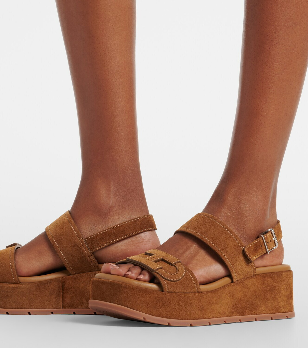 Hogan H703 suede platform sandals