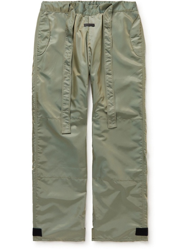Photo: Fear of God - Wide-Leg Belted Iridescent Nylon-Blend Trousers - Green