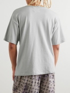 POLITE WORLDWIDE® - Printed Cotton and Hemp-Blend Jersey T-Shirt - Blue