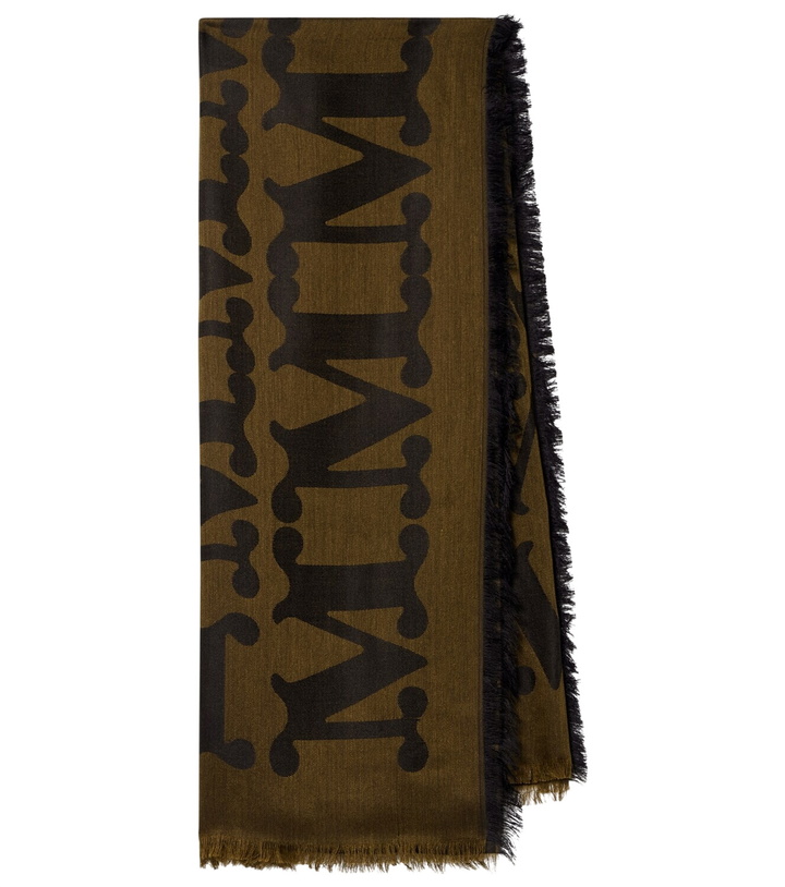 Photo: Max Mara Monogram jacquard wool and silk scarf