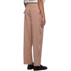 Bode Burgundy Broad Stripe Moire Trousers