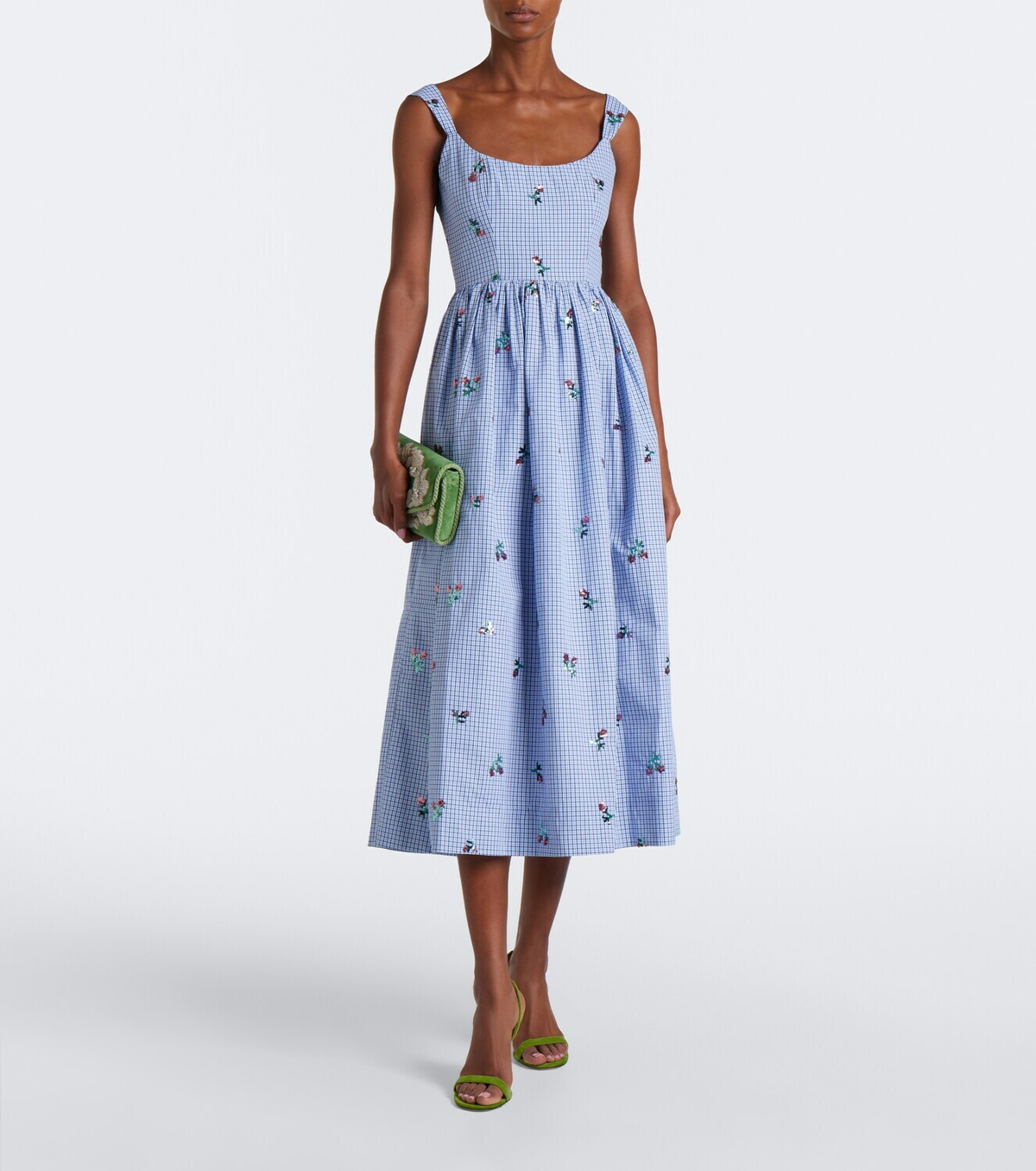Markarian Nara sequined gingham cotton midi dress