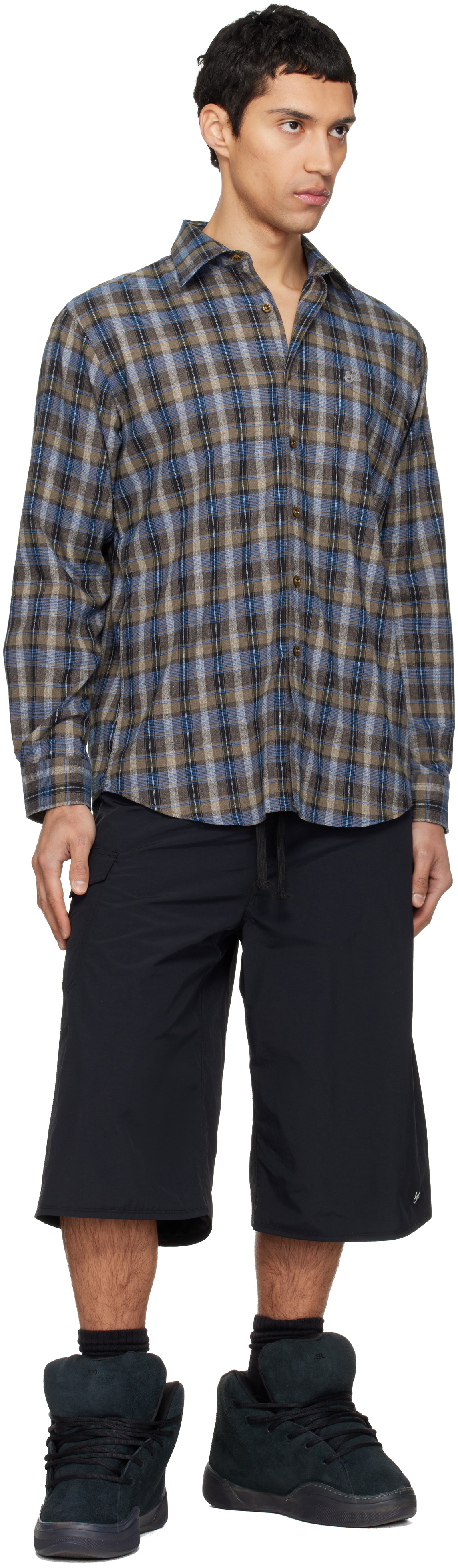ERL Gray & Blue Check Shirt
