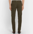 Incotex - Slim-Fit Garment-Dyed Stretch-Cotton Corduroy Trousers - Men - Green