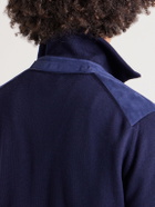 TOM FORD - Slim-Fit Merino Wool-Blend and Suede Bomber Jacket - Blue