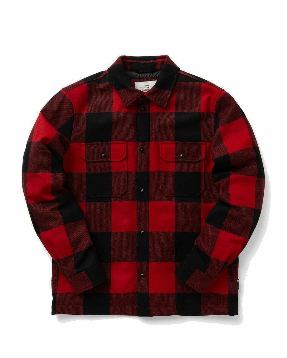 Photo: Woolrich Alaskan Wool Check Overshirt Red - Mens - Overshirts