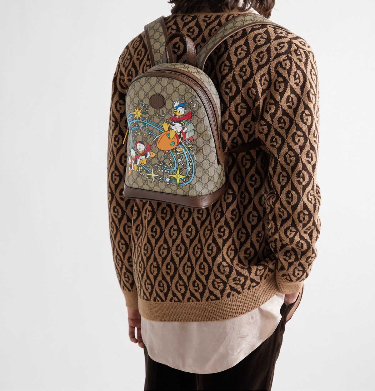 Leather backpack Disney x Gucci Brown in Leather - 24095564