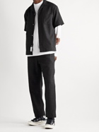 4SDESIGNS - Camp-Collar Metallic Cotton-Blend Bouclé-Tweed Shirt - Black