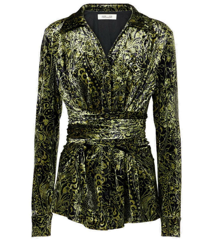 Photo: Diane von Furstenberg Lagarde printed velvet wrap top