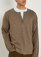 The Elder Statesman Lenny Round-neck Wool-blend Henley top Brown