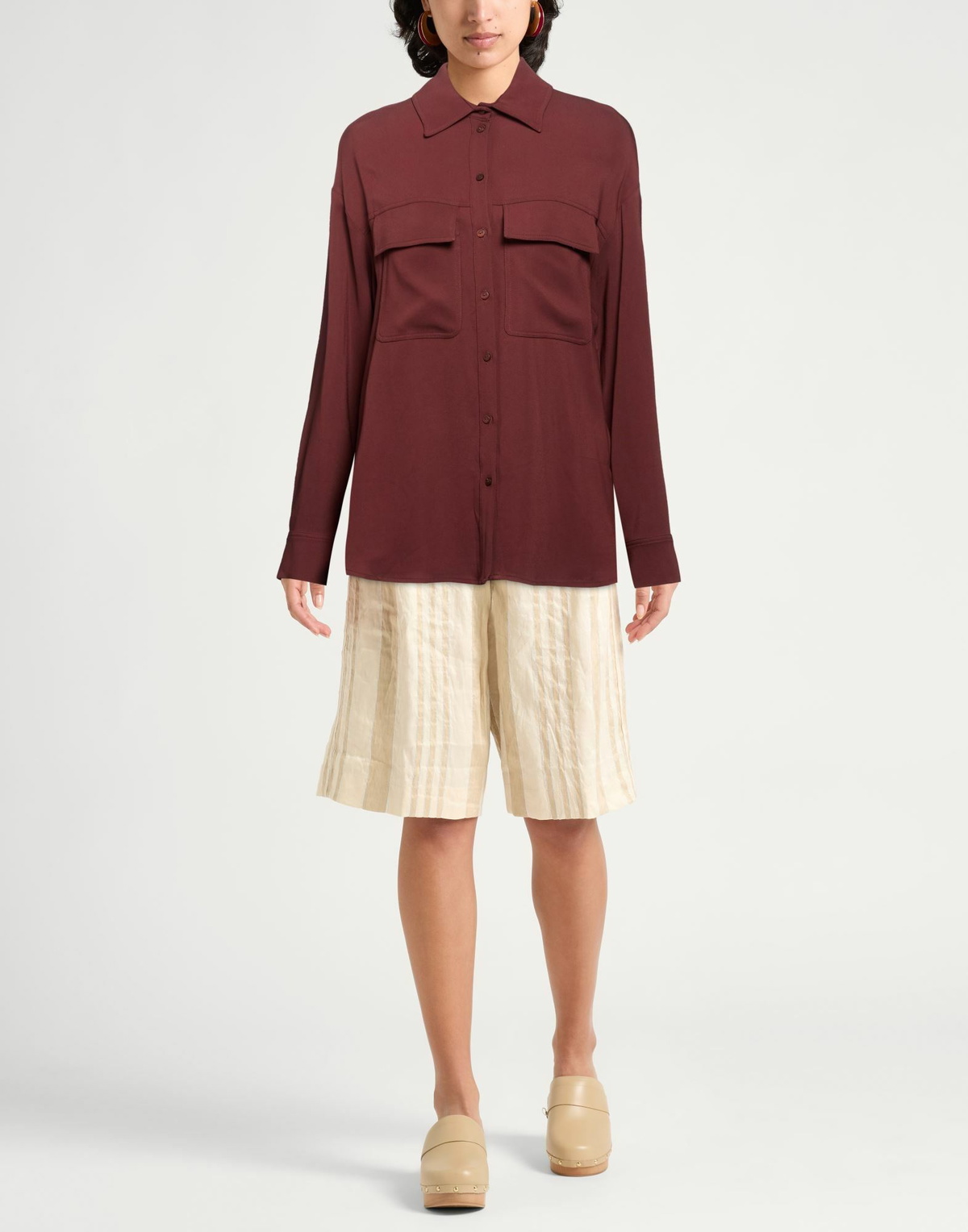 Manila Grace Womens Shirt Burgundy