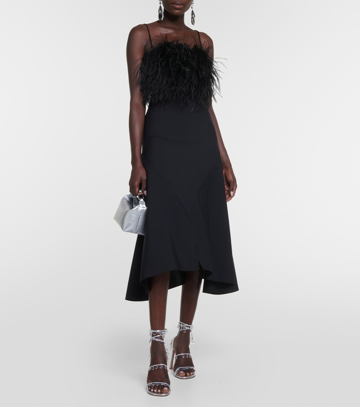 Rebecca Vallance Homecoming feather-trimmed crop top Rebecca Vallance