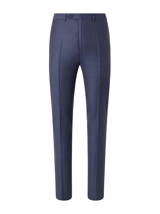 Photo: Canali - Straight-Leg Wool-Twill Suit Trousers - Blue