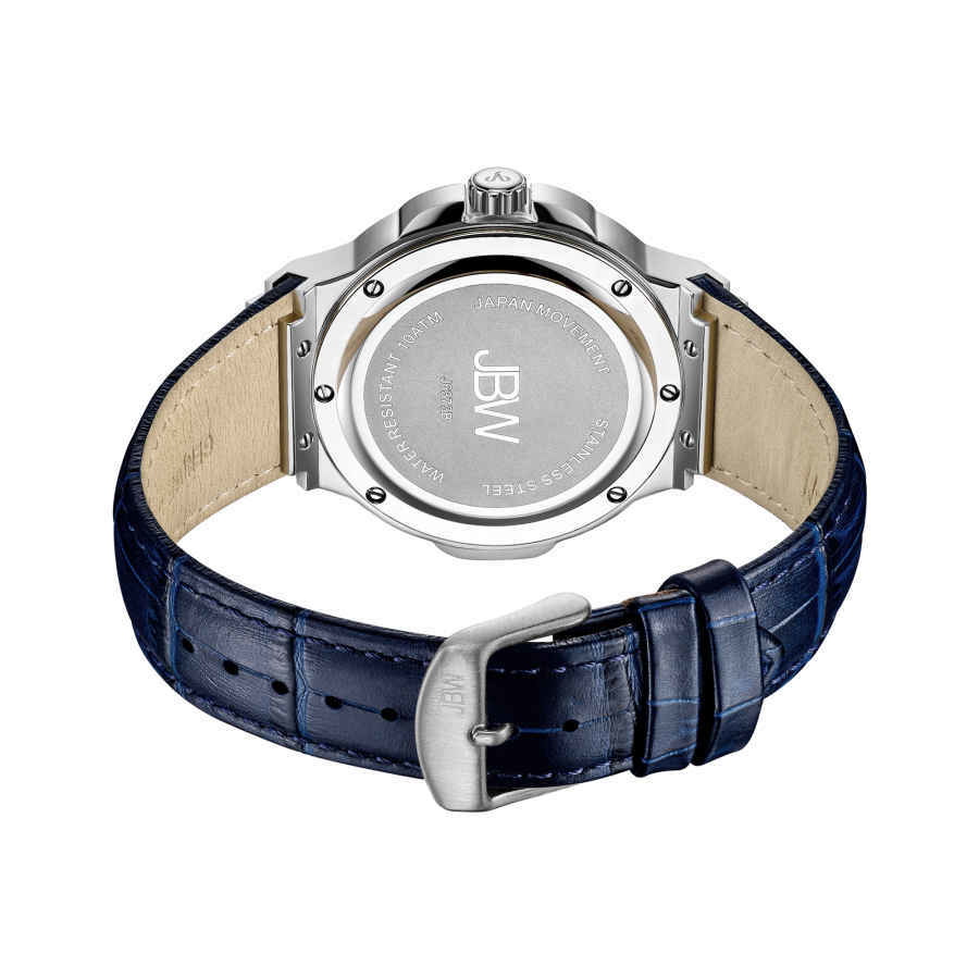 JBW Saxon 48 Quartz Diamond Blue Dial Mens Watch J6373B