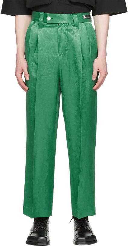 Photo: JieDa Green Acetate Trousers
