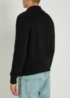 Tom Ford Shawl-lapel Ribbed Wool and Silk-blend Cardigan Black