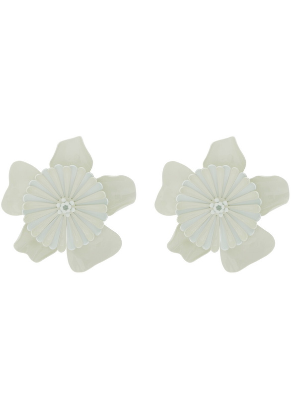 Photo: Chloe The Chloé Bloom Enamelled Clip-on Drop Earrings - White - One Size
