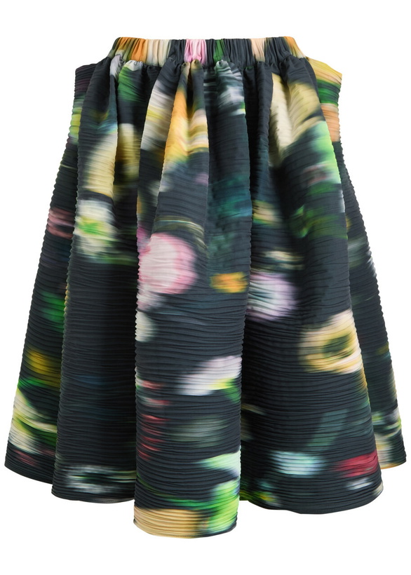 Photo: Julia Heuer Sumia Shibori Plissé Satin Midi Skirt - Black - One Size