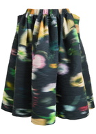 Julia Heuer Sumia Shibori Plissé Satin Midi Skirt - Black - One Size