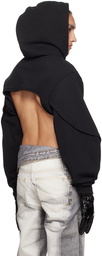 Mugler Black Cropped Hoodie