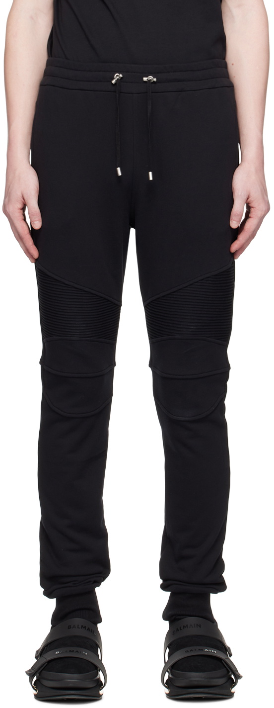 Balmain Black Ribbed Lounge Pants Balmain