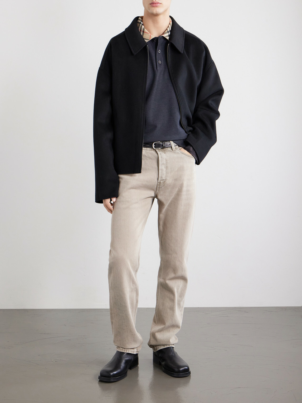 Burberry - Checked Cotton-Piqué Polo Shirt - Gray